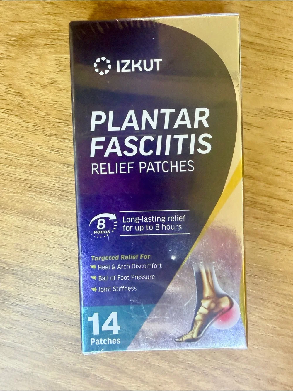 IZKUT Plantar Fasciitis Relief Patches 14ct Heel Arch Foot Pain NEW Sealed
